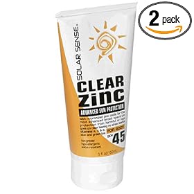 Solar Sense Clear Zinc SPF 45, for Body (150 ml), 5-Ounce Tubes (Pack of 2)