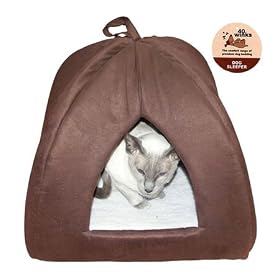 cat Bed - Luxury Pyramid Cappucino 16