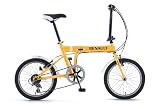 【ルノー】(FDB186) 18インチ 折りたたみ自転車 シマノ 6段変速 オレンジ
