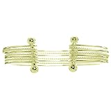 18kt Gold Over Sterling Silver 7 Row Alternating High Polish and Rope Twist Wire Cuff