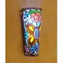 Butterfly Rose Stained Glass Ambiance Sconce (Multi Color Stained Glass) (11.75"H x 5.5"W x 3.75D)