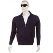 Thug or Angel Men's Jet Black collection, navy zip-up, showl collar knitted cardigan. JBLK3905