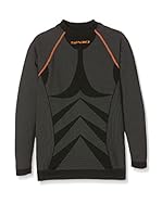 Spaio Camiseta Manga Larga Técnica Simple Kids W01 (Gris Oscuro / Negro)