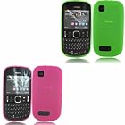 2 Pack Gel Case Cover Skin For Nokia Asha 200 201 / Green And Pink