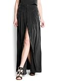 Mango Women's Cupro Long Skirt, Coal, M Mango Women's Cupro Long Skirt, Coal, M