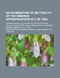 An examination of Section 211 of the Omnibus Appropriations Act of 1998: hearing before the Committee on the Judiciary, United States Senate