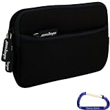 Gizmo Dorks Neoprene Zipper Sleeve (Black) with Carabiner Key Chain for the TomTom GO 2535 M, 2535 TM, 2505 TM