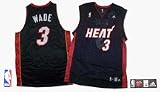 Dwyane Wade Jersey: adidas Black Replica #3 Miami Heat Jersey - Medium