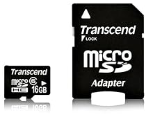 Transcend 16 GB microSDHC Class 6 Flash Memory Card TS16GUSDHC6E