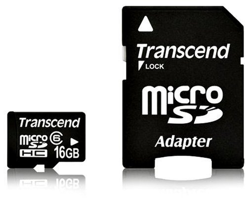 Transcend 16 GB microSDHC Class 6 Flash Memory Card TS16GUSDHC6E