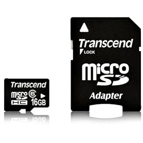Transcend 16 GB microSDHC Class 6 Flash Memory Card TS16GUSDHC6E [Amazon Frustration-Free Packaging]