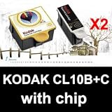 4 ( 2 sets ) compatible ink cartridges KODAK No.10 No10 CL10 with chip ( BLACK 15ml & COLOUR 60ml ) EASYSHARE 3250 5100 5250 5300 5500 ESP3 ESP5 ESP7 ESP9 ESP 3 5 7 9 all in one printer by UNI
