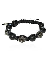 Fashion Sterling Silver 3.78ct Diamond Macrame Beaded Bracelet Jewelry