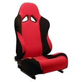 APC 124103 Universal Race Seat with Slider, Black and Red