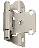 Amerock BP7566G10 12 Pack Self-closing Partial Wrap 1/4in. Overlay Hinge, Satin Nickel