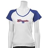 New York Giants White Sparkle Queen Raglan T-shirt
