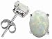 1.40 cts Genuine Oval Opal Earrings - 14kt White or Yellow Gold LIFETIME WARRANTEE
