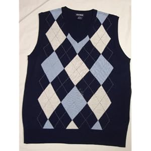 Argyle Sweater Vest - Navy : Medium
