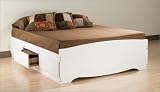 Prepac WBD-5600-3K Captain's Platform Double Bed - White