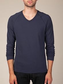 Long-Sleeve Raglan V-Neck