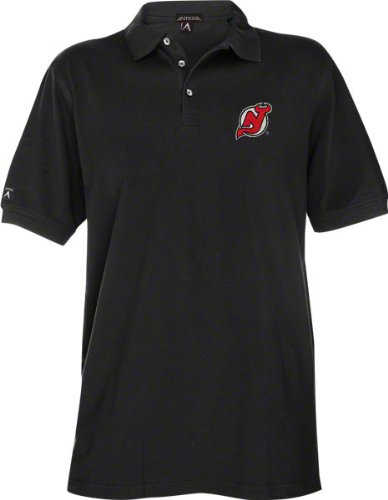 New Jersey Devils Exceed Desert Dry Black Polo Shirt