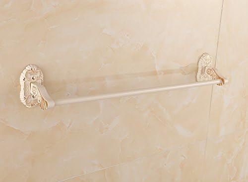 PLUMBAGO HOME European Antique Carved Towel Bar Gilt Painting Wall Mount Single Towel Rack