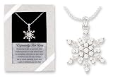 Rhinestone Snowflake Necklace Gift Boxed w/ Verse