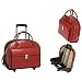 15.4" Glen Ellyn Red Italian Leather Detachable-Wheeled Ladies