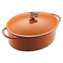 Rachael Ray 5-1/4-Quart Cast-Iron Covered Oval Casserole, Orange