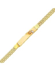 14K Yellow Gold Bismark Rose ID Bracelet with Lobster Claw Clasp - 6" Inches