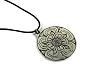 Tudor Rose Talisman Pewter Pendant on Corded Necklace