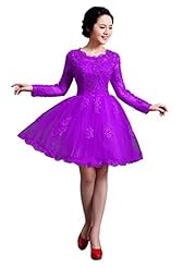 A-line Short Sequined Applique Polyester/Viscose Long Sleeves Scoop Neck Prom Dress 