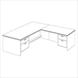 DMi Office Furniture 7008-47Q Summit-Reed Right L-Shape Desk with 3/4 Pedestal (Fully Assembled)