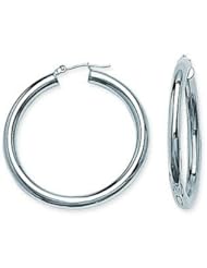 14kt Yellow Gold Polished 4mm x 40mm Hoop Earrings