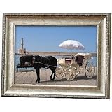 Lawrence Frames 5 by 7-Inch Antique Silver Picture Frame, Carved Outer Edge