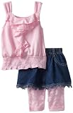 Little Lass Baby-Girls Infant 3 Piece Skirt Set with Printed Legging