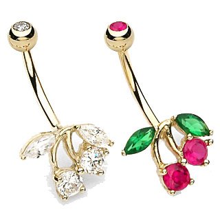 Red Cherries Belly Button Ring