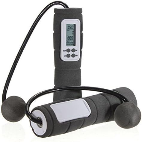 Willtoo(TM) Digital Cordless Skipping Rope Wireless Calorie Burner Jump Counter Fitness GYM (Black)