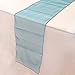 OurWarm Teal Blue Organza Table Runner 12
