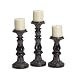 Elements Candlestands, Antique Black, Set of 3