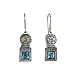 Earrings - E408 - Square and Round Crystal -
