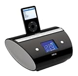 Akai - Radio R&eacute;veil- Double Alarme -Station d'Accueil IPOD pour iPod 3G, iPod 4G, iPod 5G, iPod mini, iPod nano 1G, iPod nano 2G - IP-1037 Noir