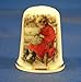 Porcelain China Thimble -- Girl in Red Sewing