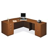 Contemporary Laminate Bowfront L-Desk with Right Return Basyx BL Laminate Collection by Hon Office F