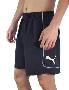 Puma Mens High Performance Athletic Sports Shorts with Brief Lining L Dark Blue