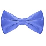 Cadet Blue Pretied Bowtie by Elite Solid - Blue Silk
