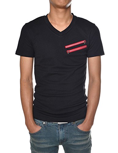 TheLees Mens Casual Slim Fit V-neck Short Sleeve Plain Tshirts