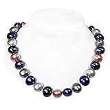 Mother of Pearl Necklace 13mm x 15mm Navy Mix