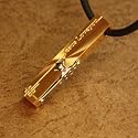J1107 Strong Faith: Designer Inspired Contemporary Gold Jesus Love You for Him Chain on a Rubber Cord Gift Boxed