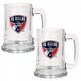 Dallas Fc Dallas - 2pc 15oz Glass Tankard Set - Primary Team Logo